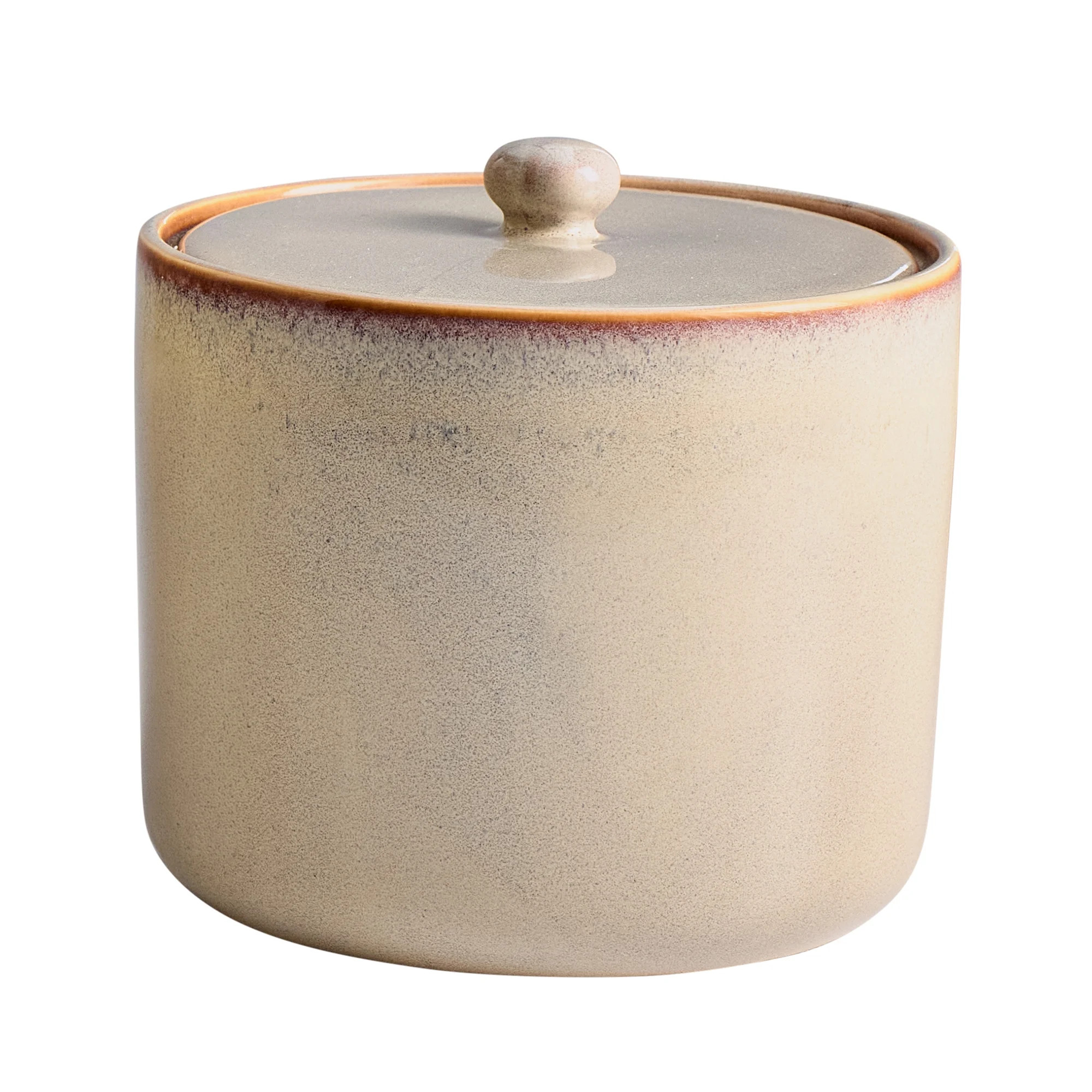 Better Homes & Garden Reactive Cream Small Ceramic Canister With Lid | Walmart (US)