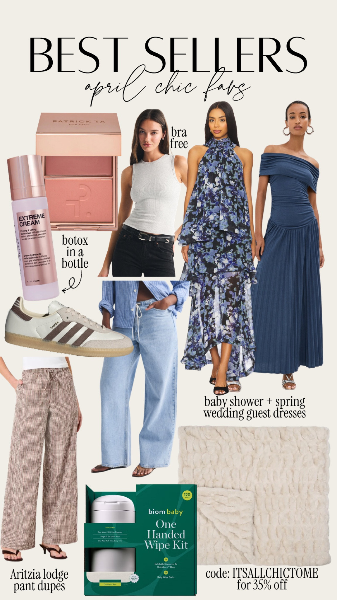 Best sellers of the month! Use code ITSALLCHICTOME for 35% off Lola Blankets. Dresses and pants for TTS, I sized up 1-2 for a bump!

#LTKgrwm #LTKBump #LTKWedding