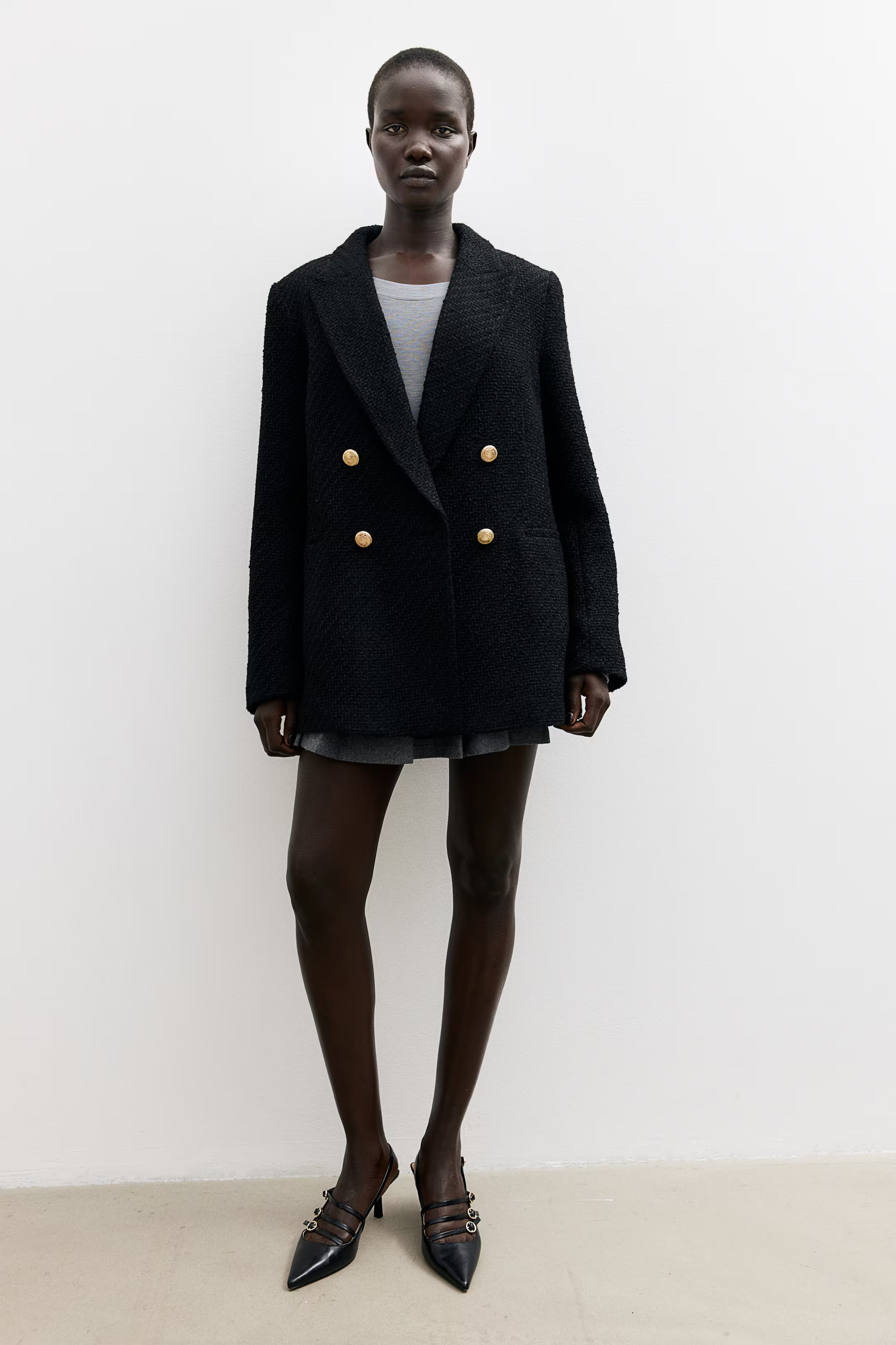 Blazer aus Strukturstoff - Schwarz - Ladies | H&M AT | H&M (DE, AT, CH, NL, FI)