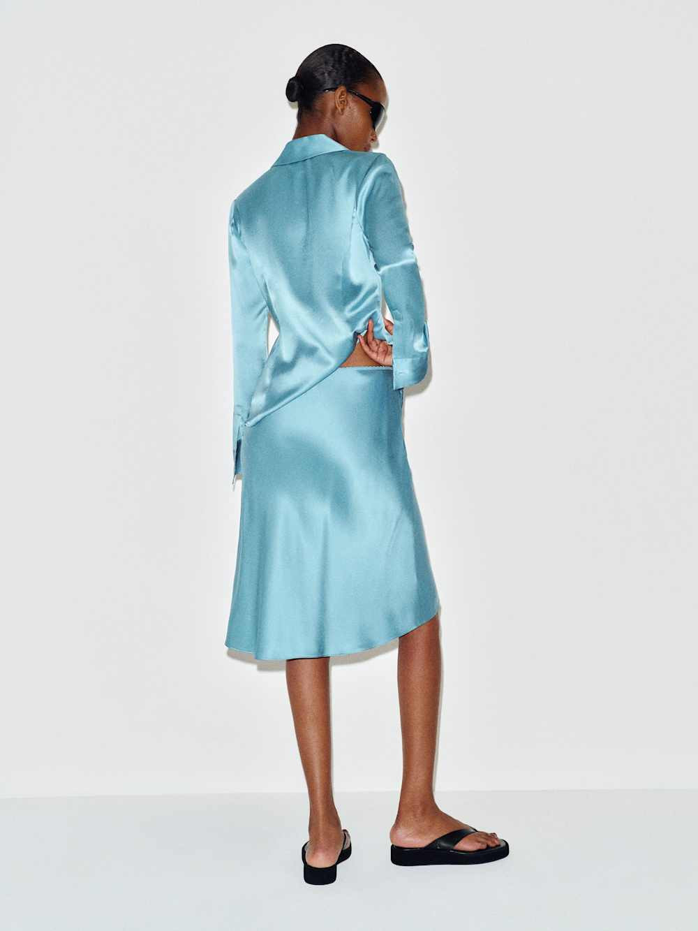 Layla Silk Knee Length Skirt | Reformation (Global)