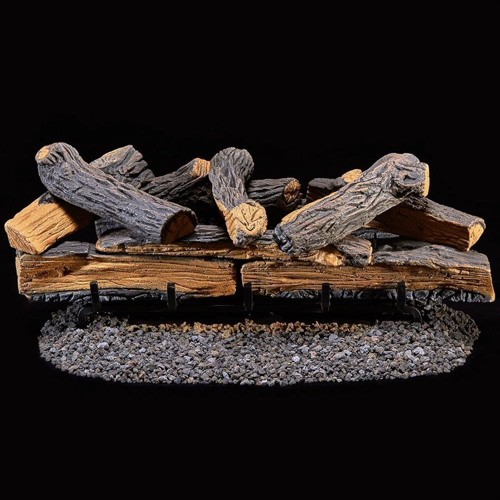 Duluth Forge Dual Fuel Ventless Fireplace Logs Set with Thermostat, Use with Natural Gas or Liqui... | Amazon (US)