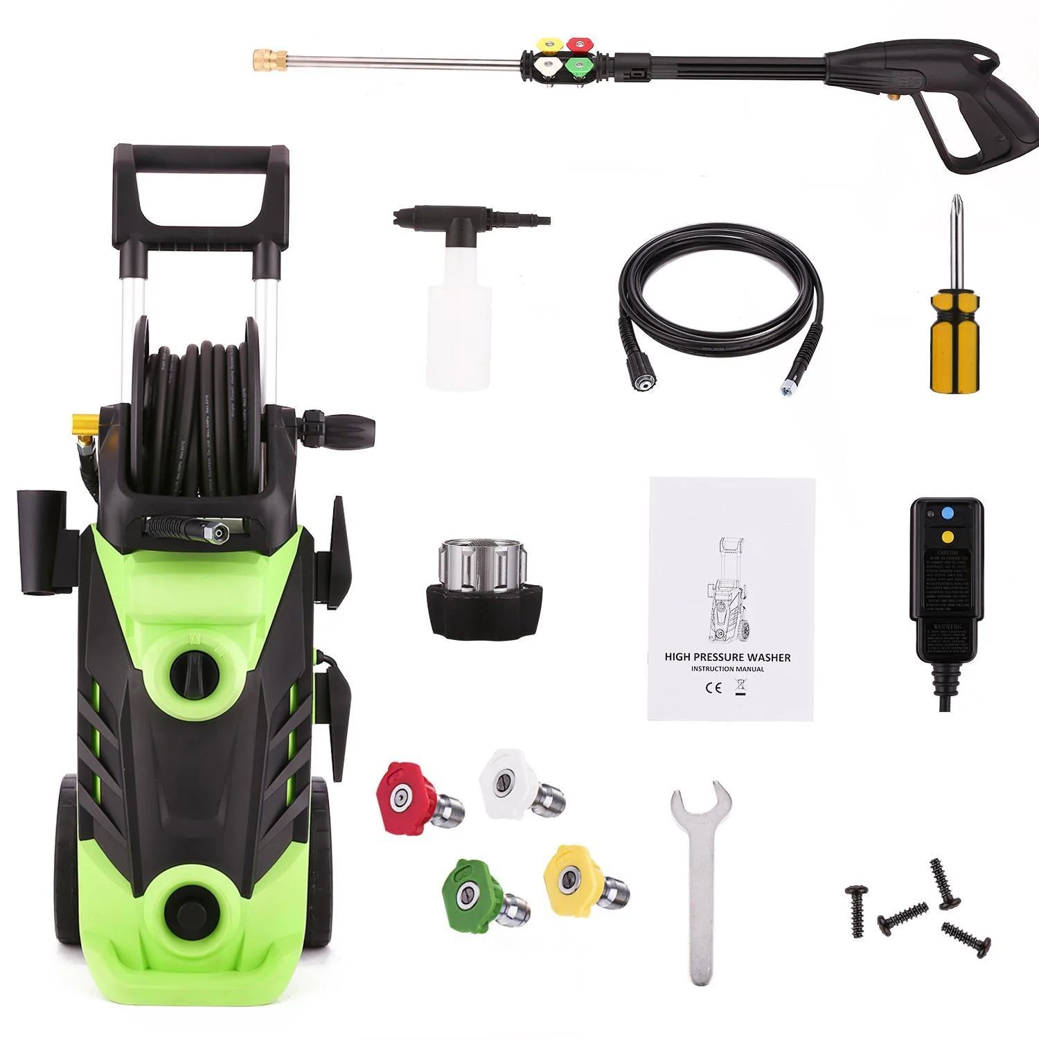 Max 3500PSI Electric High Pressure Washer 2.6GPM Cleaner Machine With Hose Reel,1800W | Walmart (US)
