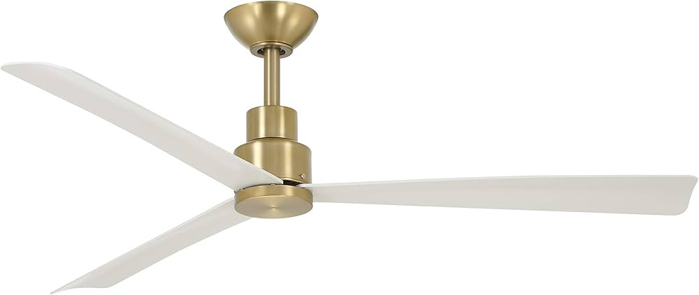 Minka Aire F786-SBR/WHF Simple - 44 Inch Ceiling Fan in Soft Brass with Flat White Blades | Amazon (US)