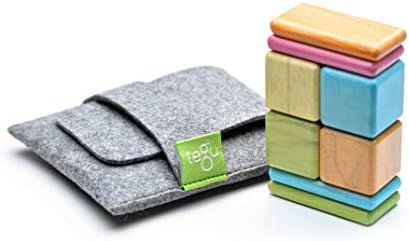 8-Piece Pocket Pouch Magnetic Wooden Block Set, Tints | Amazon (US)