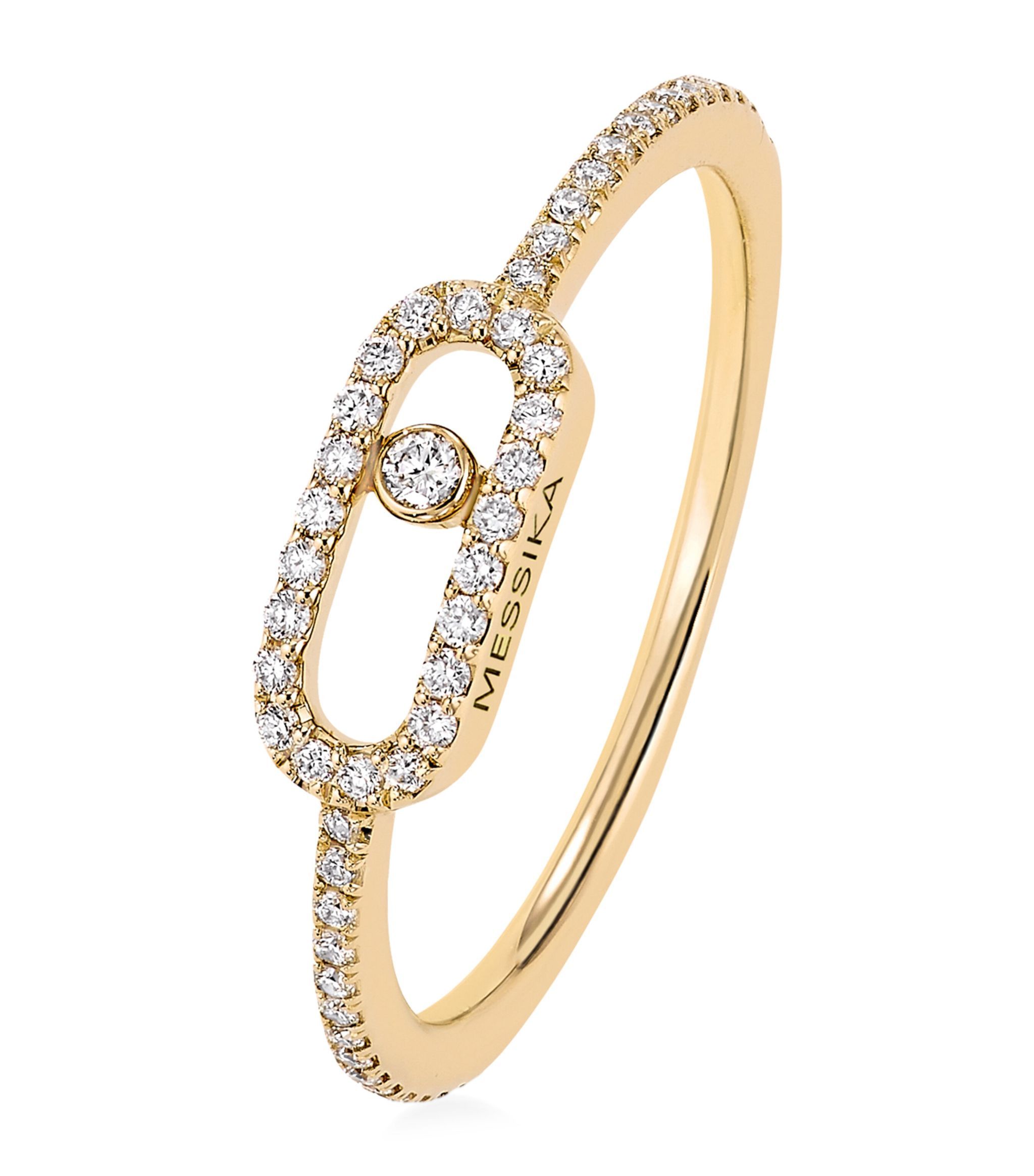 Yellow Gold and Diamond Move Uno Ring | Harrods