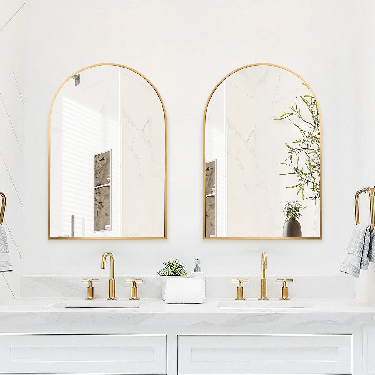 Lilaram Aluminium Alloy Frame Wall Mounted Arch Bathroom / Vanity Mirror | Wayfair North America
