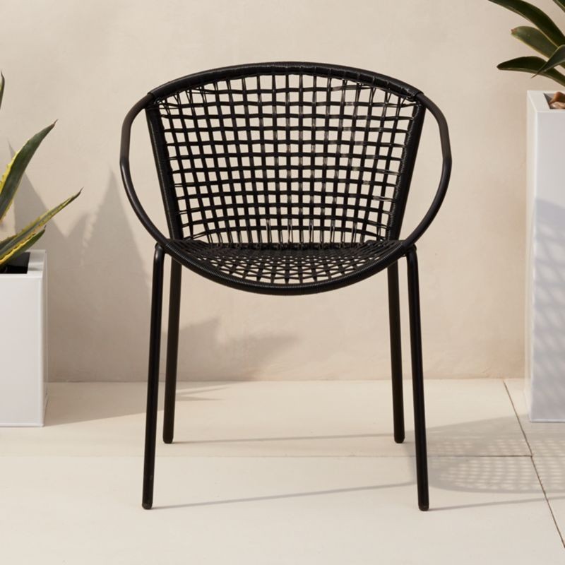 Sophia Black Outdoor Dining Armchair + Reviews | CB2 | CB2