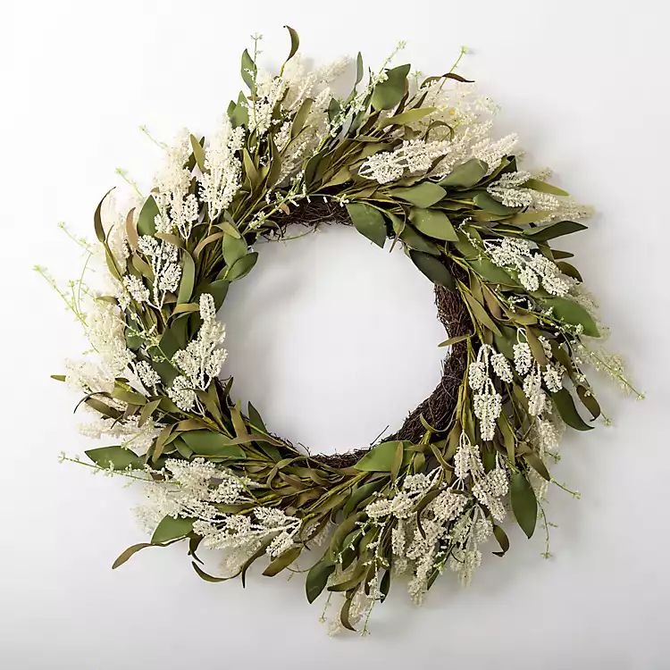 White Heathered Wheat Wreath | Kirkland's Home
