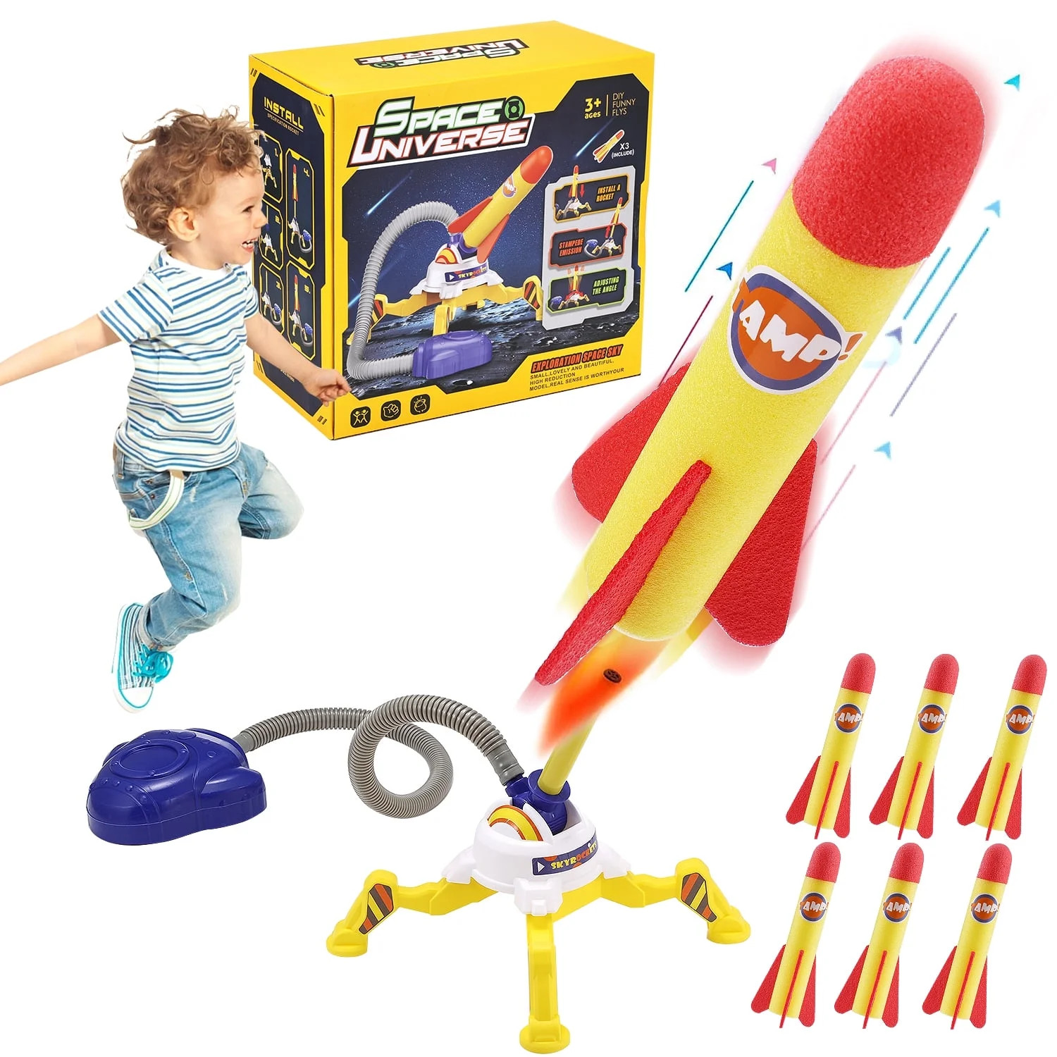 Anpro Toy Rocket Launcher Set for Kids, Rocket Outdoor Toys with 6 Rockets + Launcher Soars 100 f... | Walmart (US)