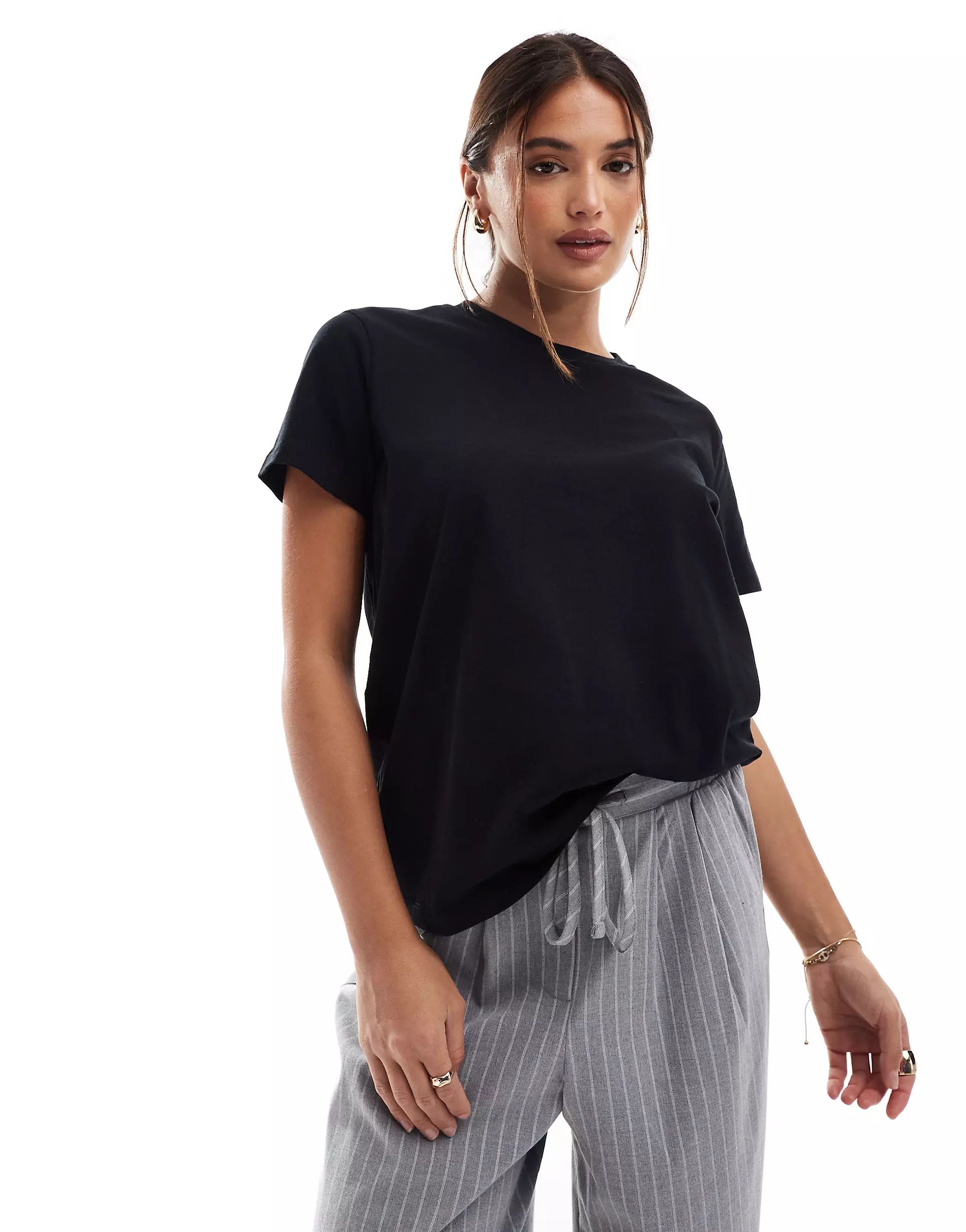 ASOS DESIGN ultimate t-shirt with crew neck in cotton blend in black - BLACK | ASOS (Global)