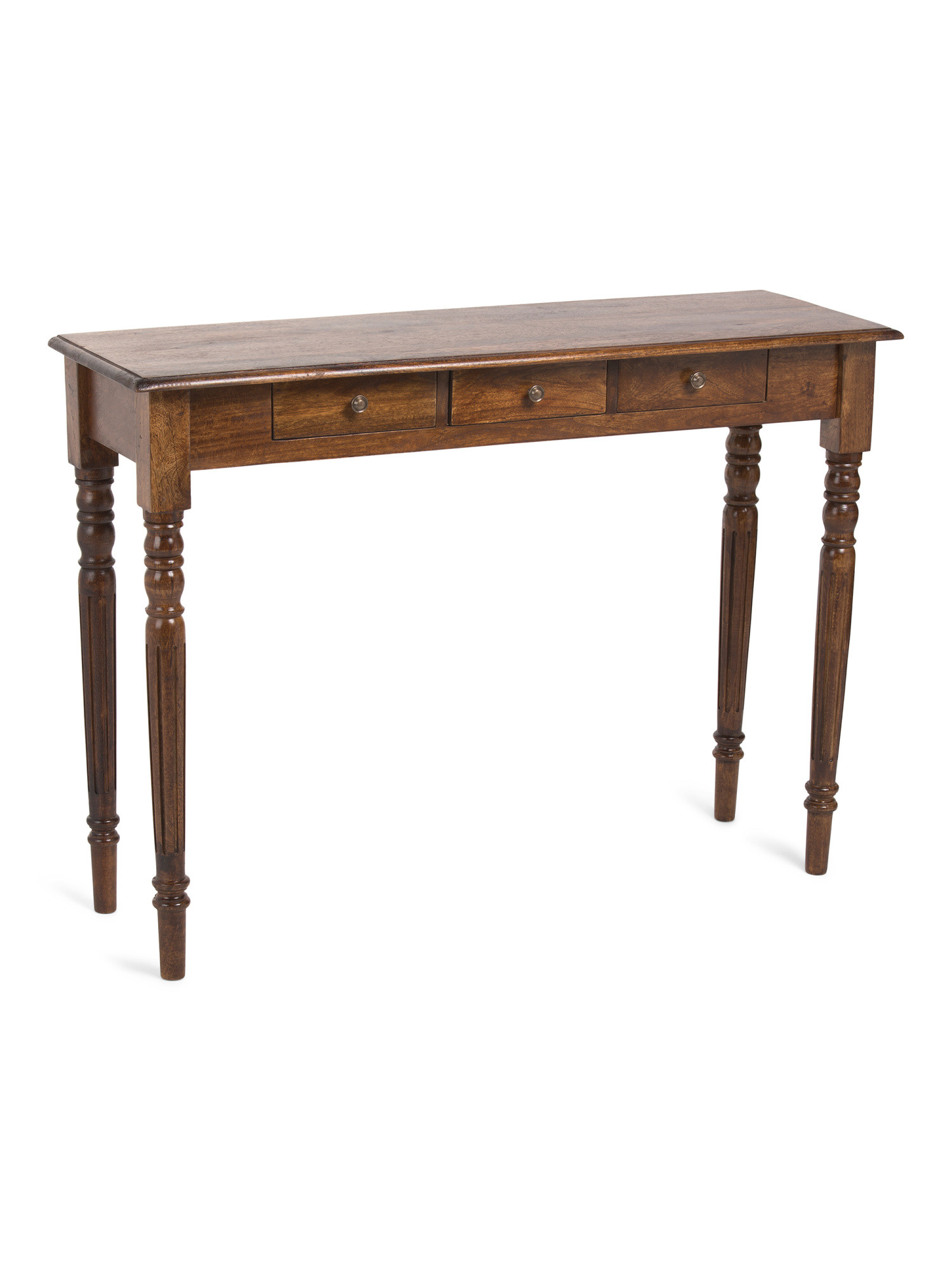43x14x31.5 Solid Wood Turned Legs 3 Drawer Console Table | TJ Maxx