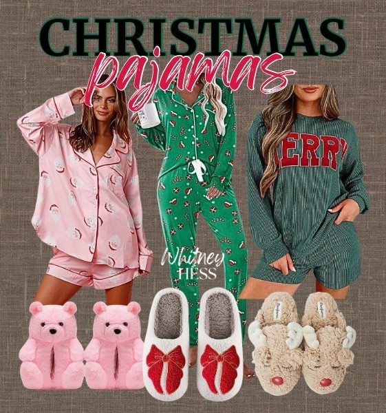 Christmas pajamas with cutesy slippers!

#LTKmorningroutine #LTKGiftGuide #LTKHoliday