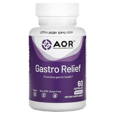 Advanced Orthomolecular Research AOR, Gastro Relief, 60 Capsules | iHerb