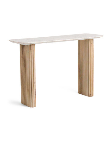 Marble Top Wooden Console Table | TJ Maxx
