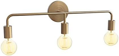 Brass Bathroom Vanity Light - 3-Light Wall Fixture, 24 Inch Wide, Mirror Lighting, E26 Socket (60... | Amazon (US)