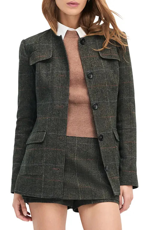 Favorite Daughter The Spencer Jacket in Mocha Plaid at Nordstrom, Size Medium | Nordstrom