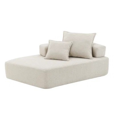 Oversized Chaise Lounge Sofa Chair Indoor, Comfy Boucle Accent Chair Single Sofa Chair Deep Seat Lounge Chair Armchair | Wayfair North America
