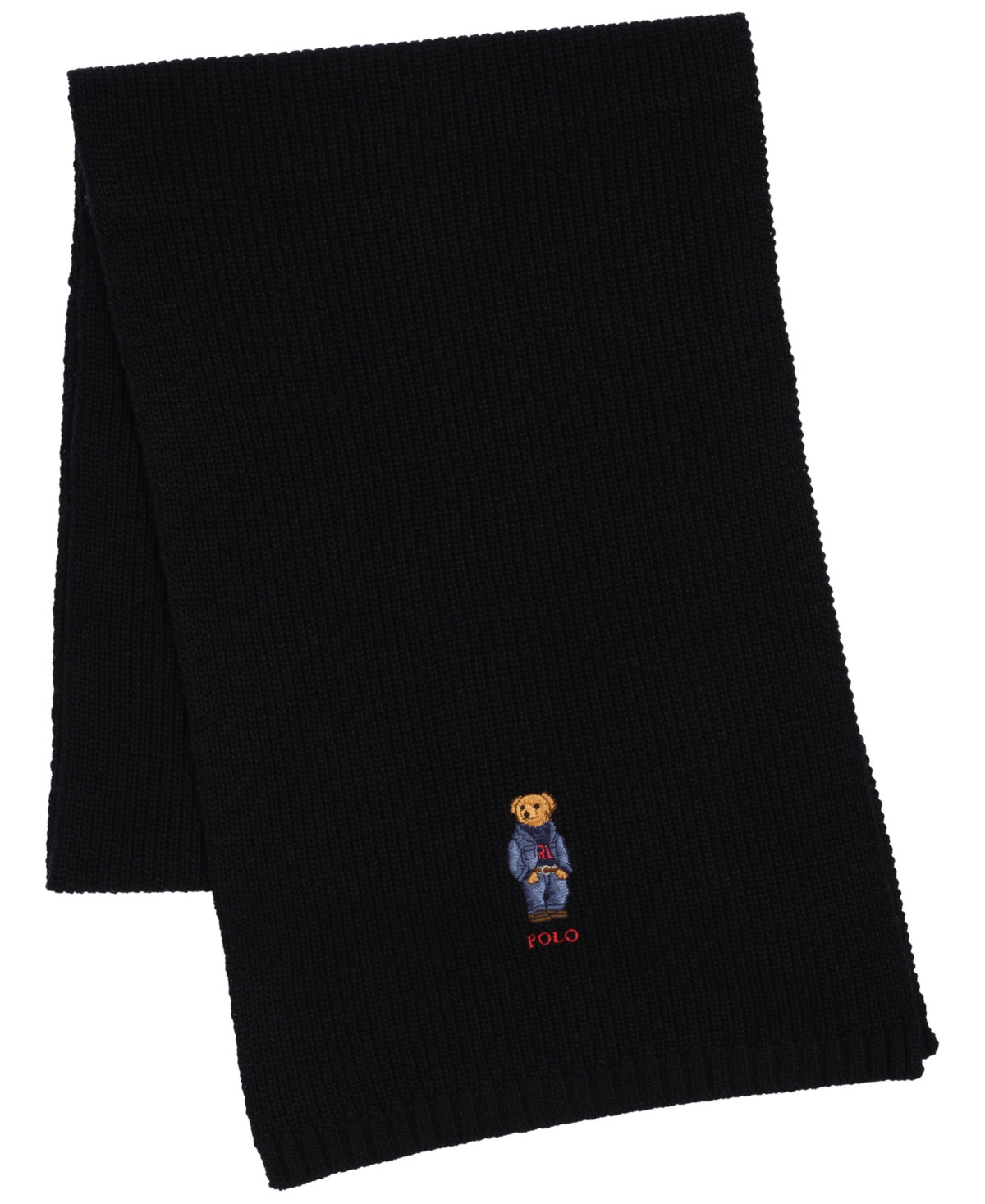 Polo Ralph Lauren Men's Solid Denim Bear Scarf - Polo Black | Macy's