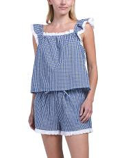 2pc Cotton Gingham Short Pajamas Set | TJ Maxx