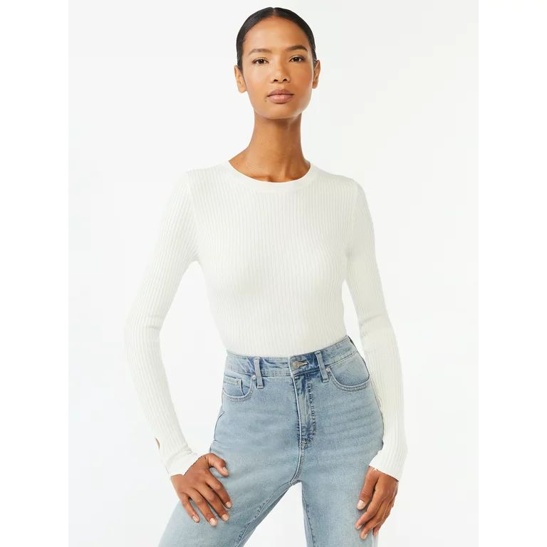 Scoop Women's Bodysuit Sweater with Long Sleeves | Walmart (US)