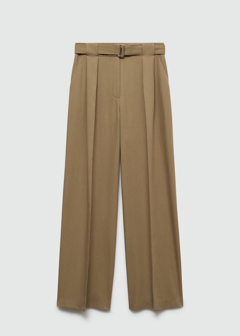 Belt straight-fit pants -  Women | Mango USA | MANGO (US)
