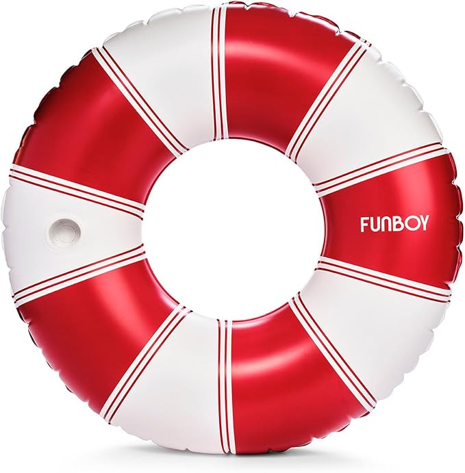 FUNBOY Giant Vintage Stripe Inflatable Pool Float with Cup Holder 48" Pool Float for Adults|Inner... | Amazon (US)