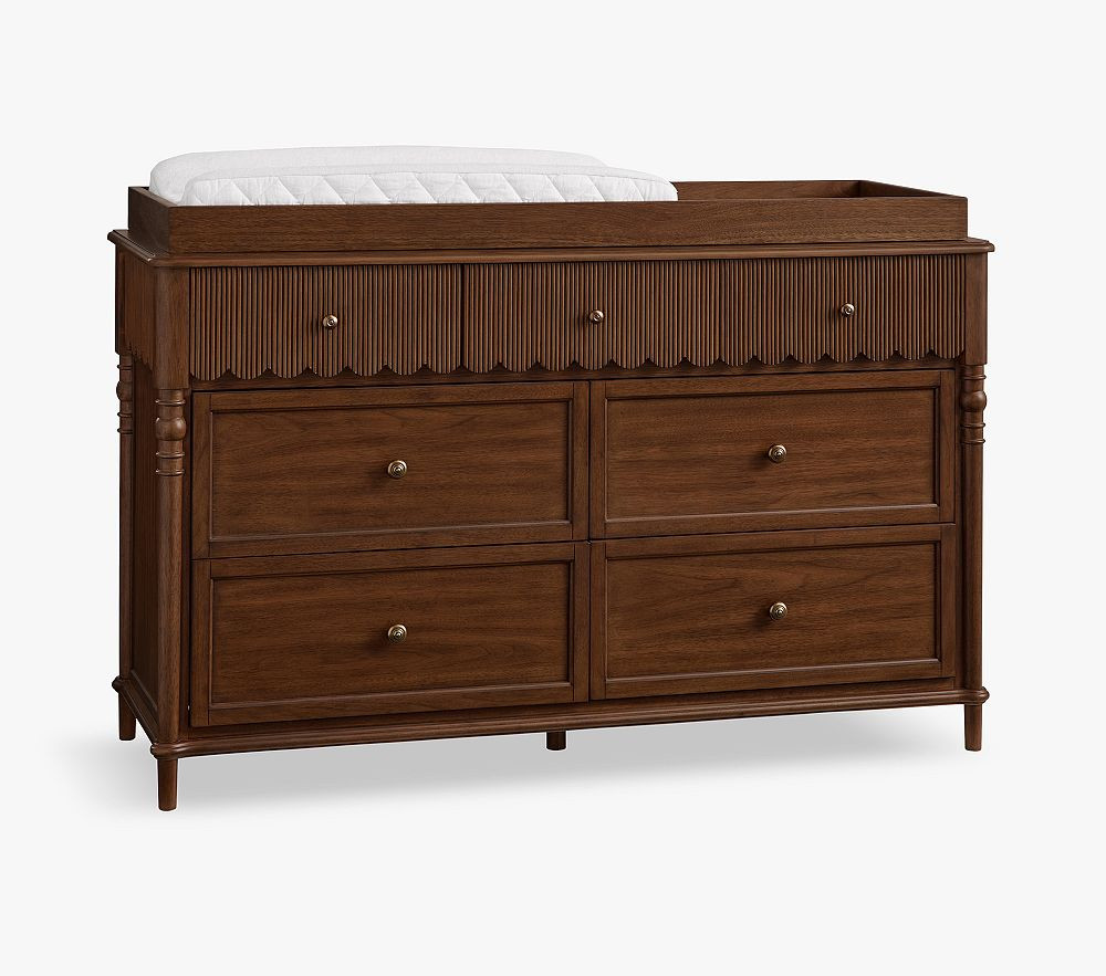 Chris Loves Julia 7-Drawer Scallop Changing Table (56w x 19d") | Pottery Barn Kids