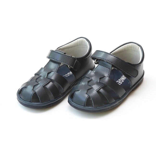 Mack Leather Fisherman Sandal, Navy | Maisonette