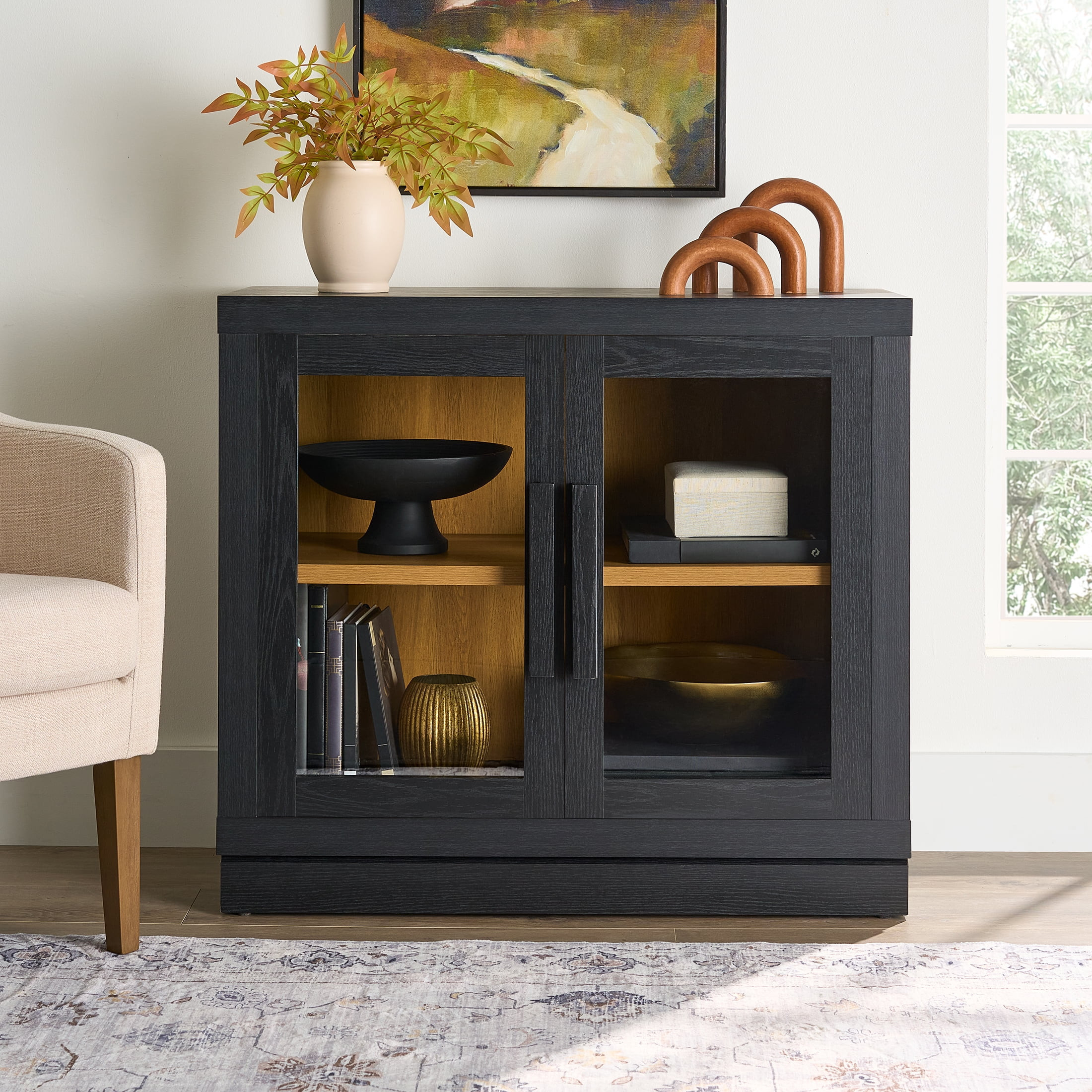 Better Homes & Gardens Ezra Accent Cabinet, Rich Black Finish | Walmart (US)