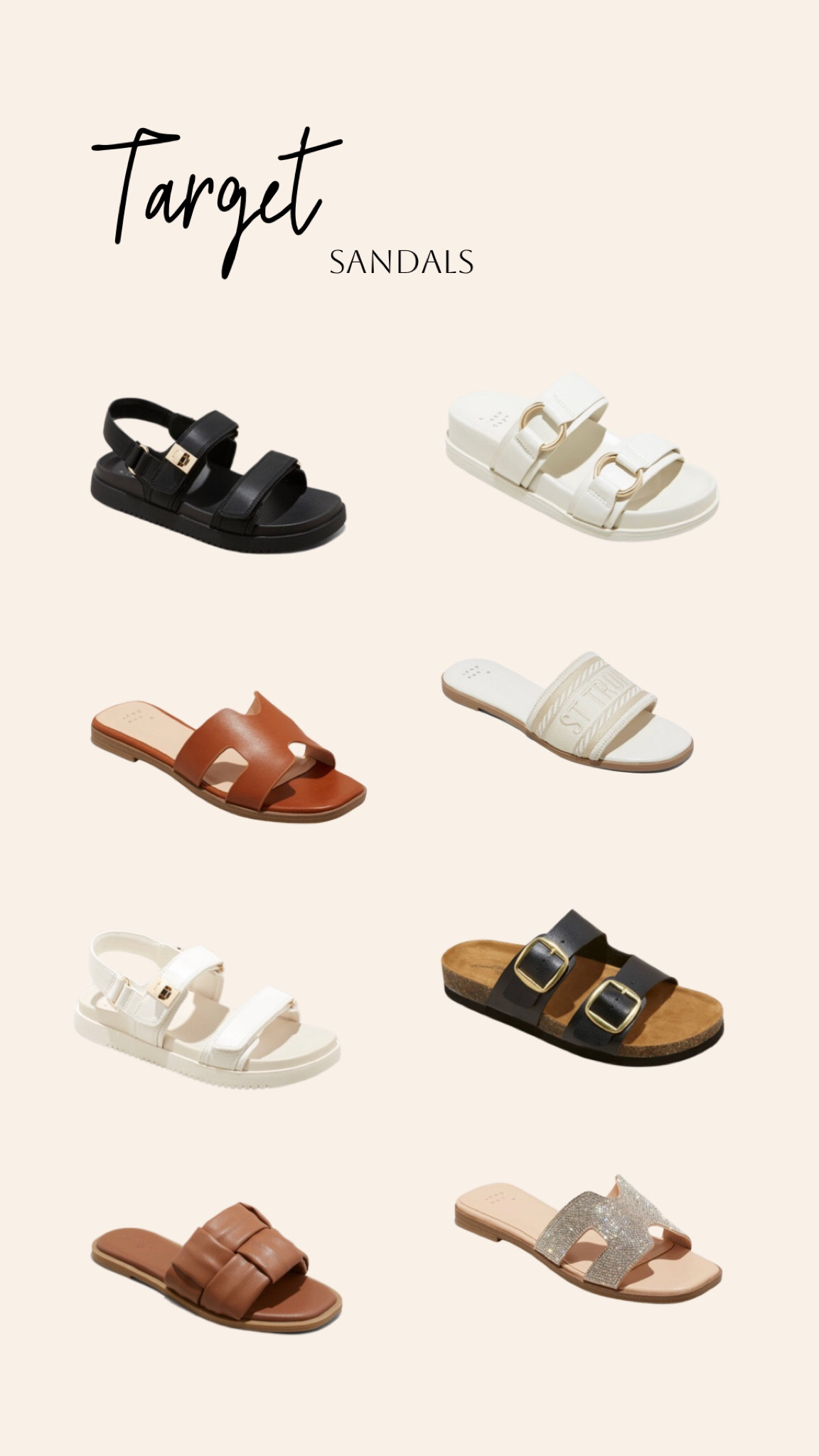 Target sandals! Looks for less- affordable spring fashion/ neutral style/ target style/ Steve Madden inspired 