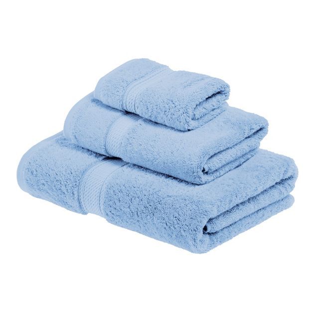 Plush and Absorbent Cotton Assorted 3-Piece Towel Set, Light Blue - Blue Nile Mills | Target