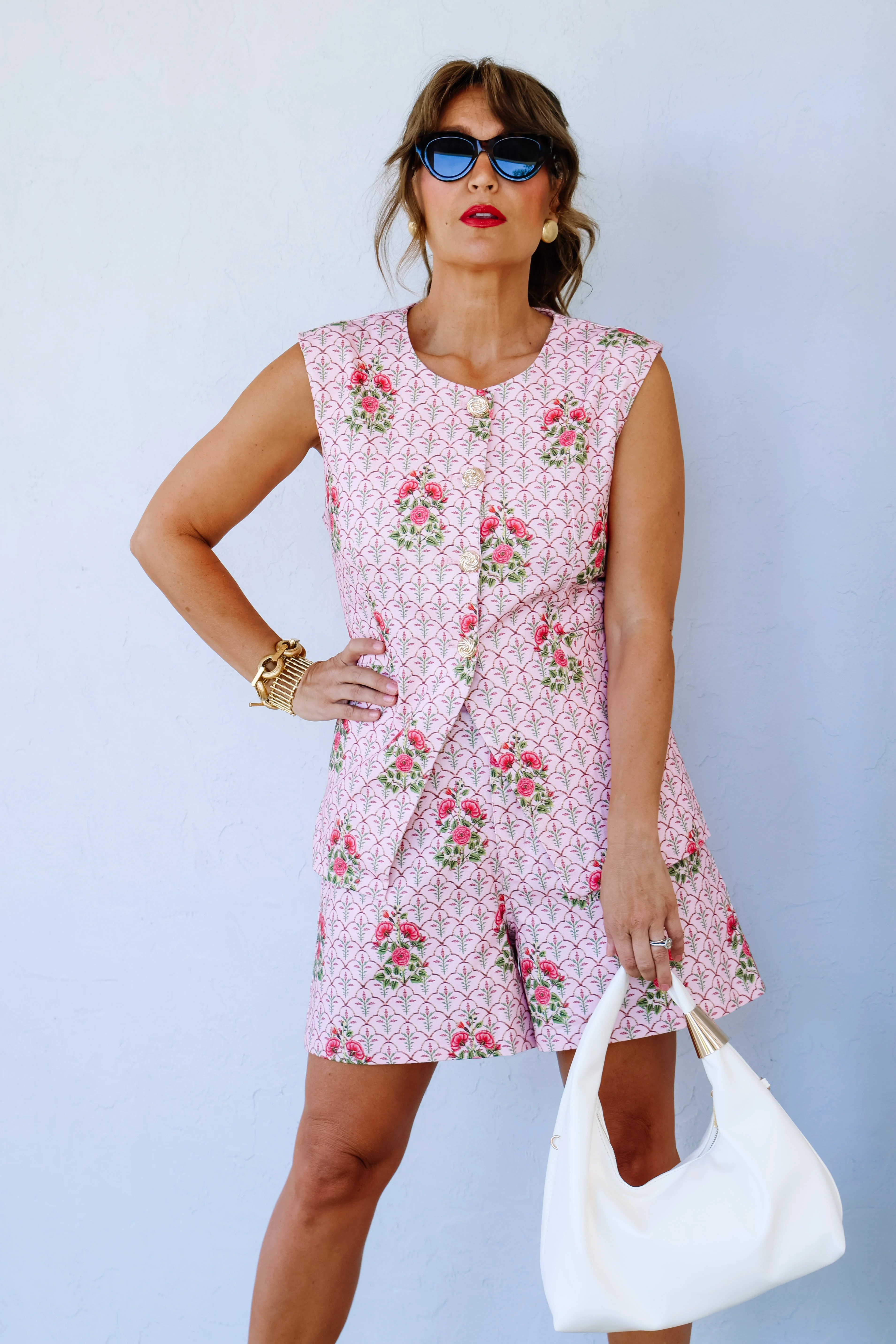 Everly Pink Floral Sleeveless Top | The Willow Tree
