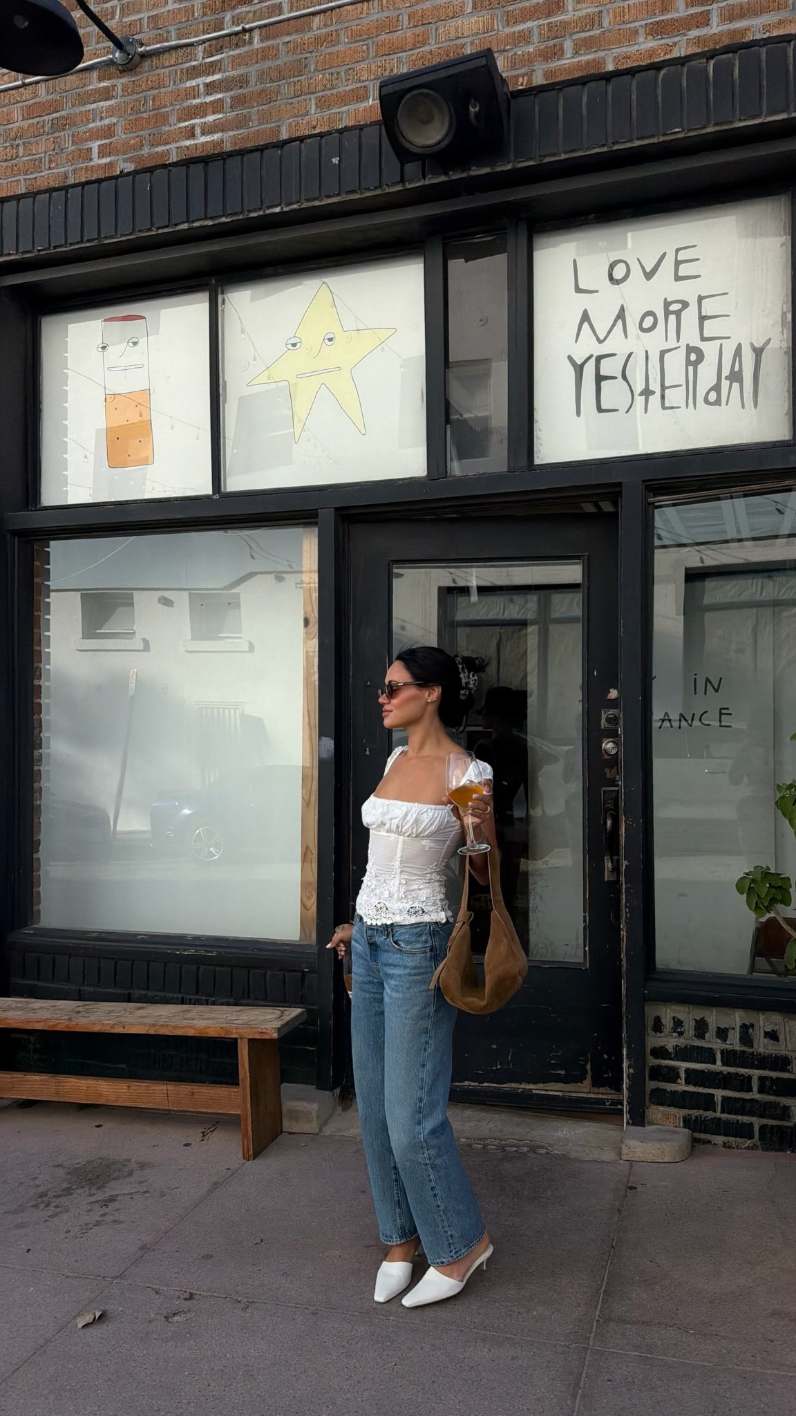 Spring LA outfit | we wore what white lace top, Levis jeans, Tony bianco white mules

#LTKootd #LTKdayinmylife #LTKTravel