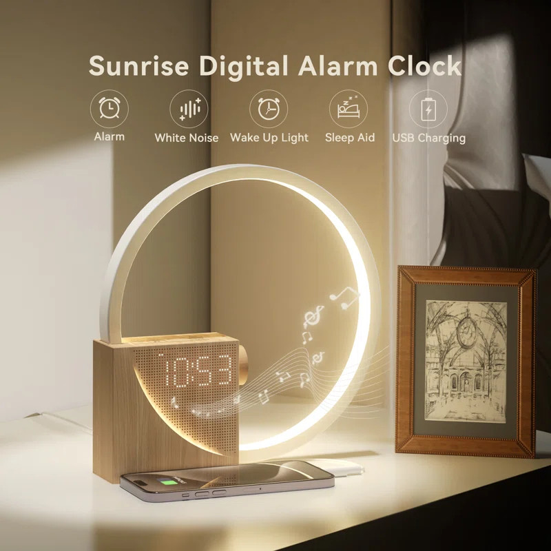 Sunrise Alarm Clock with Wake Up Light, White Noise Sound Machine & Dimmable Table Lamp for Bedro... | Wayfair North America