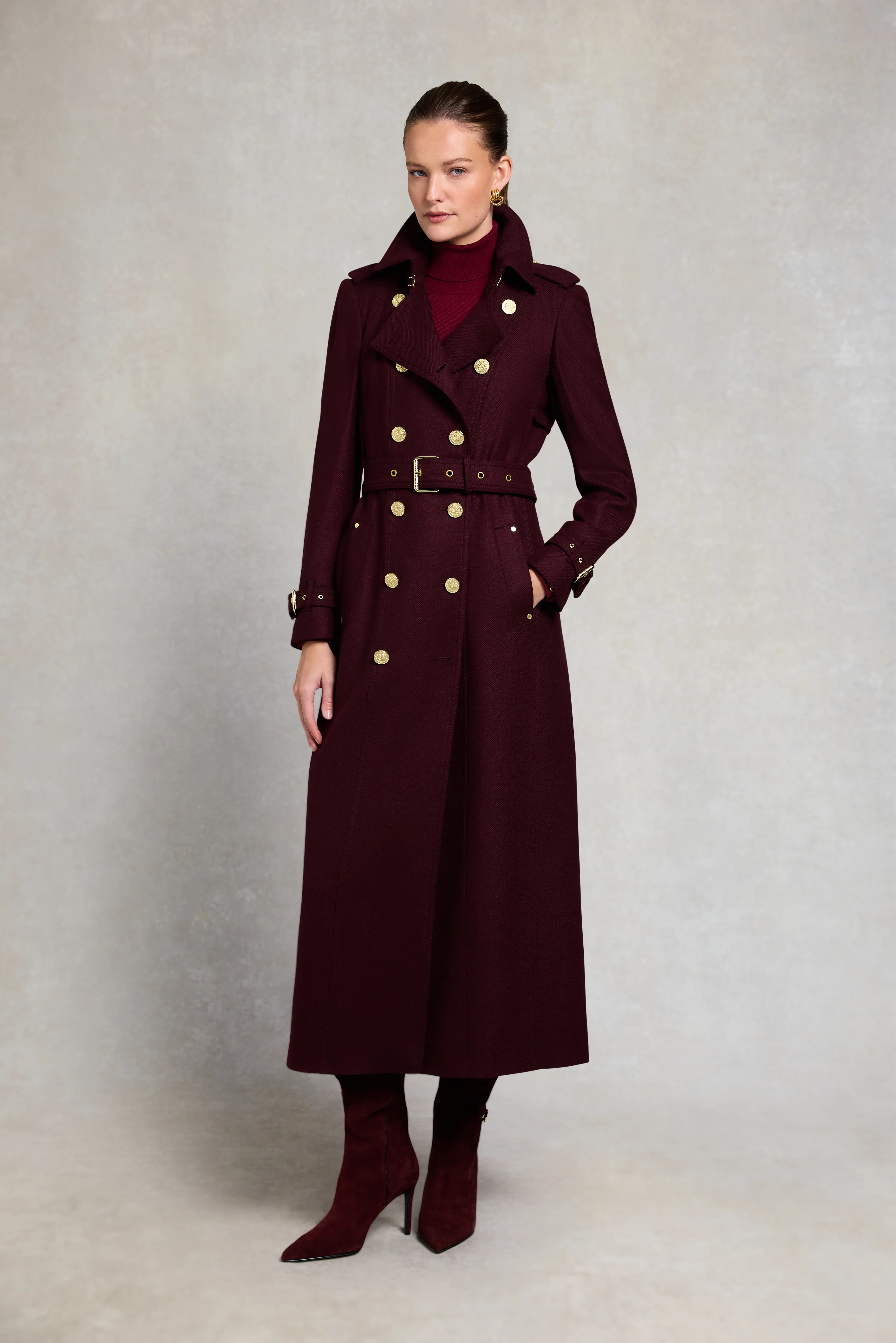 Full Length Marlborough Trench Coat (Mulberry) | Holland Cooper