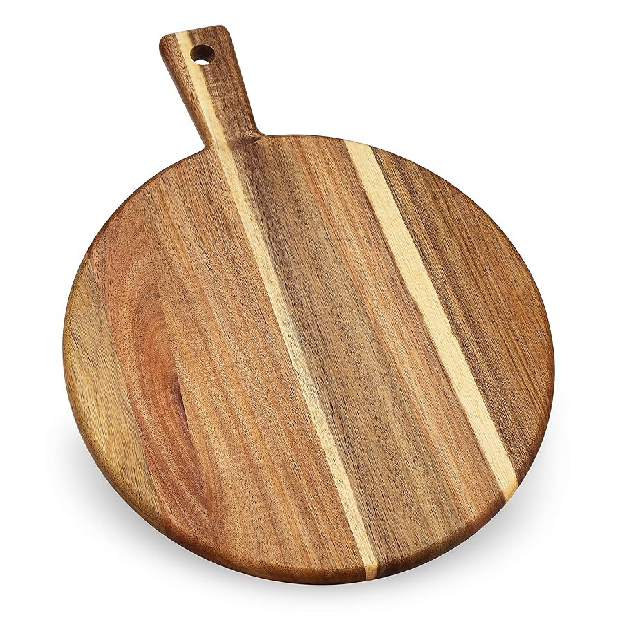 Acacia Wood Cutting Board and Chopping Board with Handle for Meat, Cheese Board, Vegetables, Brea... | Amazon (US)