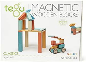 42 Piece Tegu Magnetic Wooden Block Set, Sunset | Amazon (US)