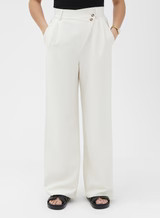 Cream Asymmetric Wide Leg Trouser – Georgina | 4th & Reckless