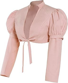 Regency Spencer Jacket Womens Jane Austen Costume Pink Crop Coat Top | Amazon (US)