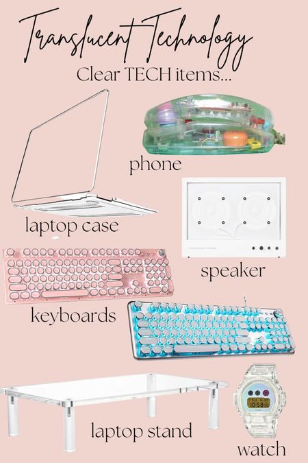 Clear translucent technology products to upgrade your home office or work space. 

#LTKstyletip #LTKunder100 #LTKhome