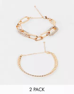 ALDO Mireathiel statement stacking bracelets in gold | ASOS (Global)