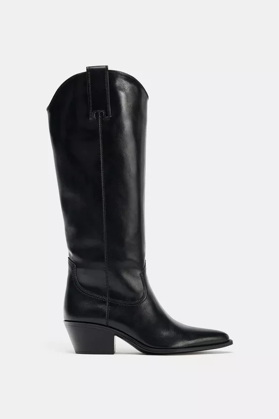 COWBOY KNEE HIGH BOOTS | Zara US