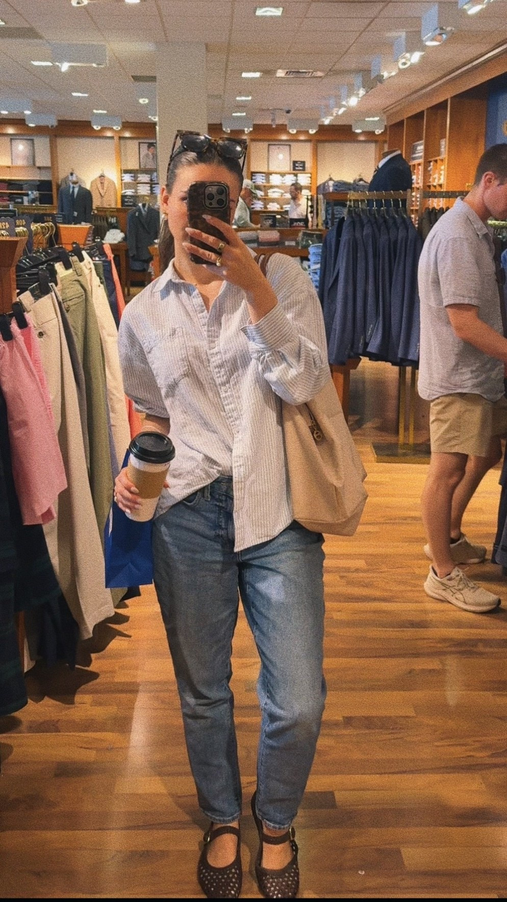 jeans & button down are both under $25!! 

Shop Old Navy rn to get these and more for up to 50% off and an extra 30% off your purchase

Love this Casual fall outfit for the weekend 

Boyfriend button down, blue striped button down, cream Longchamp tote bags, brown woven ballet flats, old navy jeans, straight leg high rise jeans

#LTKootd #LTKSeasonal