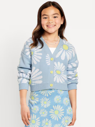 Printed Button-Front Cardigan Sweater for Girls | Old Navy | Old Navy (US)