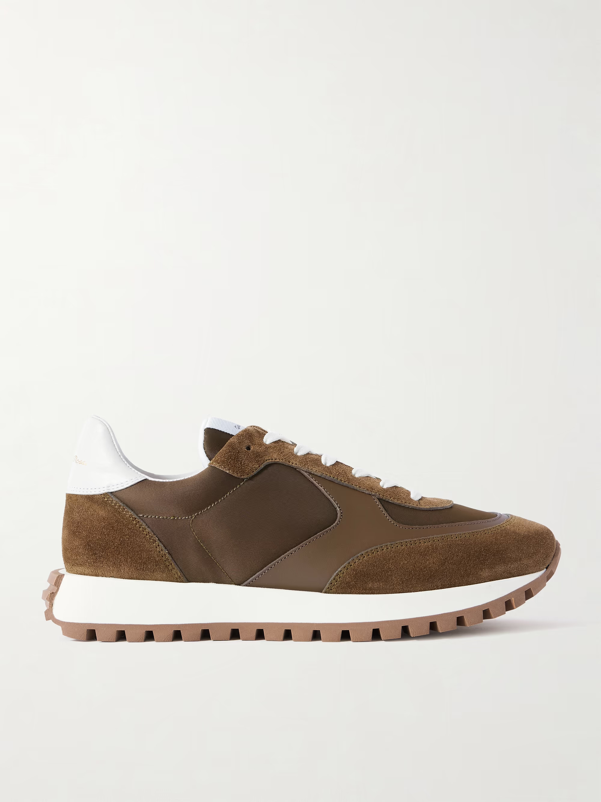 Gravel suede, leather and shell sneakers | NET-A-PORTER APAC