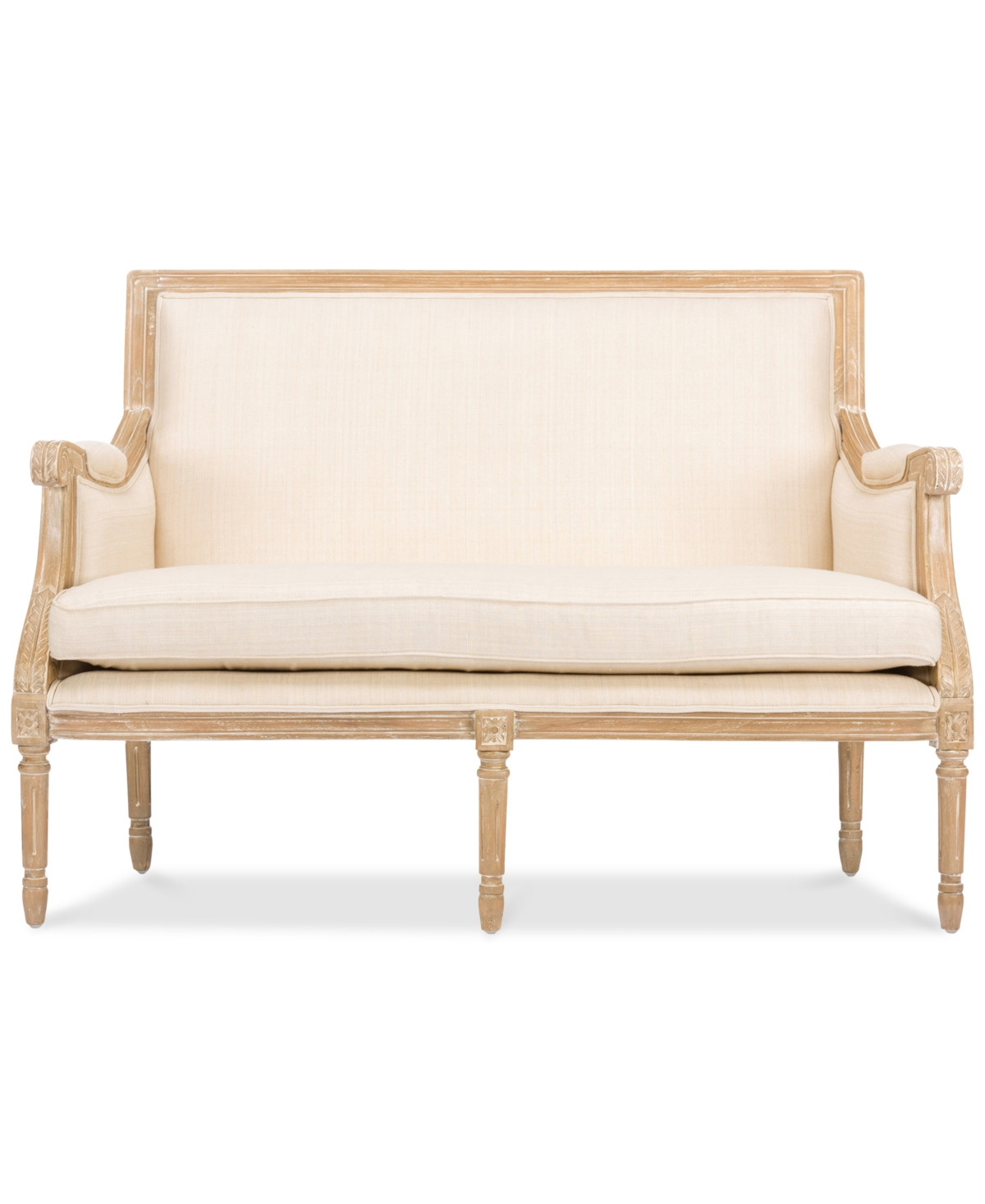 Ashtin Linen Traditional French Loveseat - Light Beige | Macy's