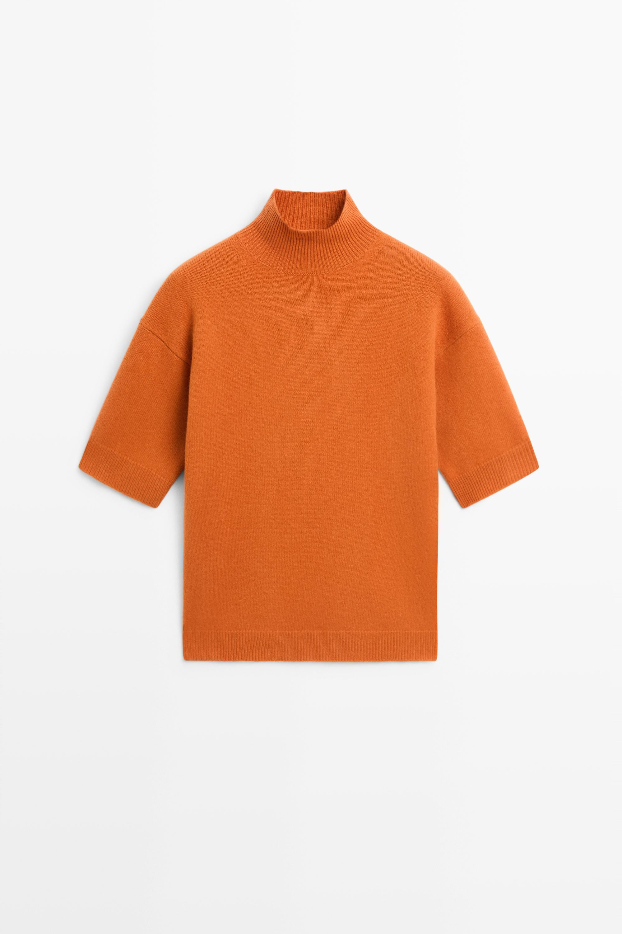 Oversize-Strickpullover mit kurzen \u00c4rmeln | Massimo Dutti DE