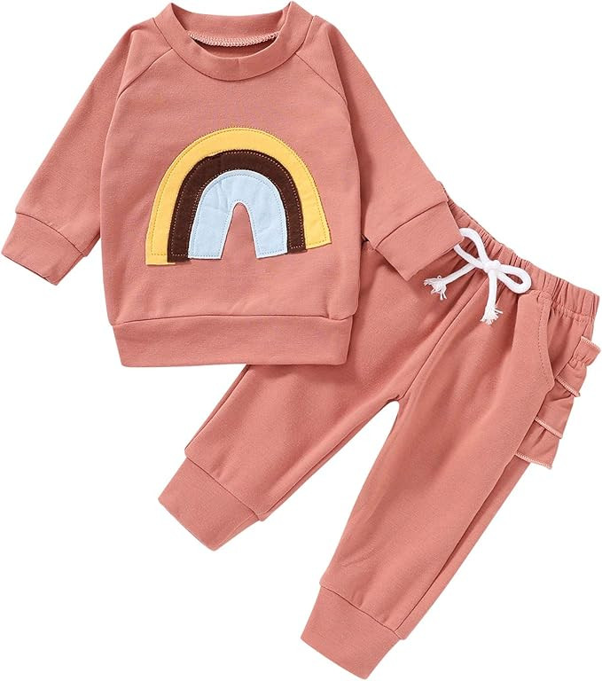 Toddler Baby Girl Pants Sets Solid Color Long Sleeve Blouse Top + Pants Fall Outfits 2PCS Winter ... | Amazon (US)