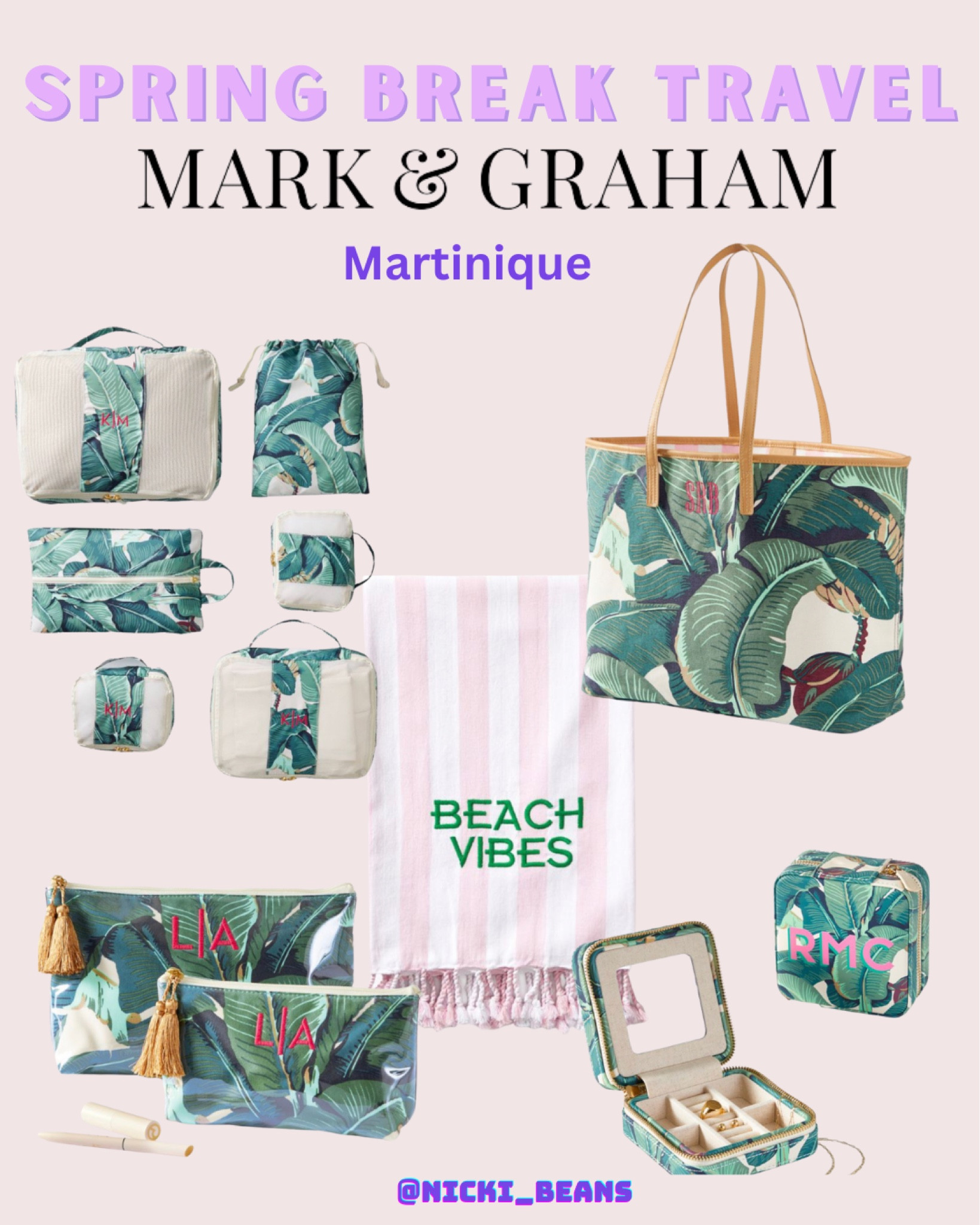Mark & Graham travel essentials for Spring Break! Obsessed with the Martinique print. Add on a custom monogram to personalize your set! 

#LTKtravel #LTKFind #LTKunder100