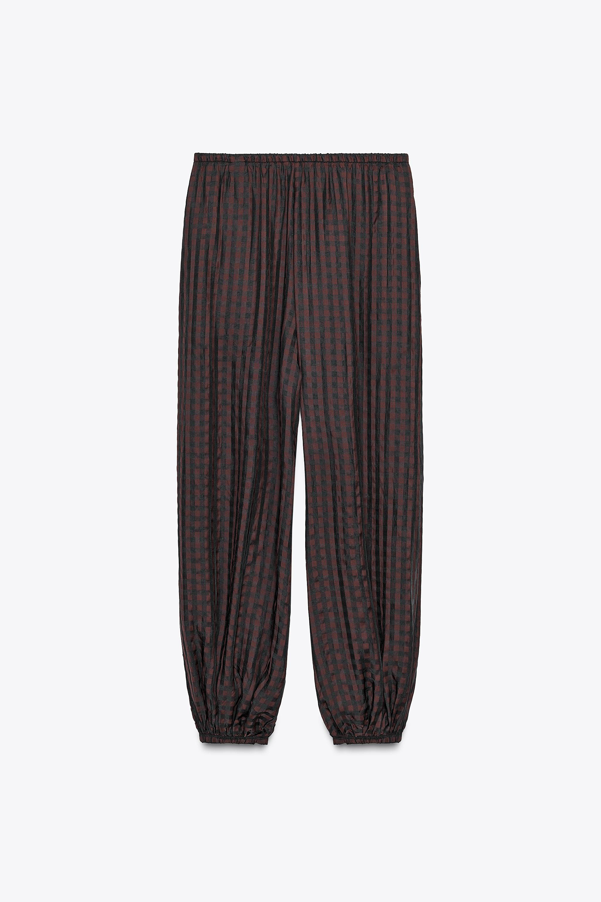 ZW COLLECTION GINGHAM BLOOMER PANTS | Zara US